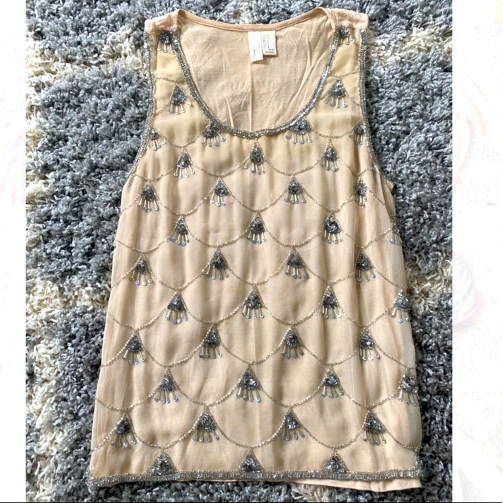 Forever 21 nude sequin top small